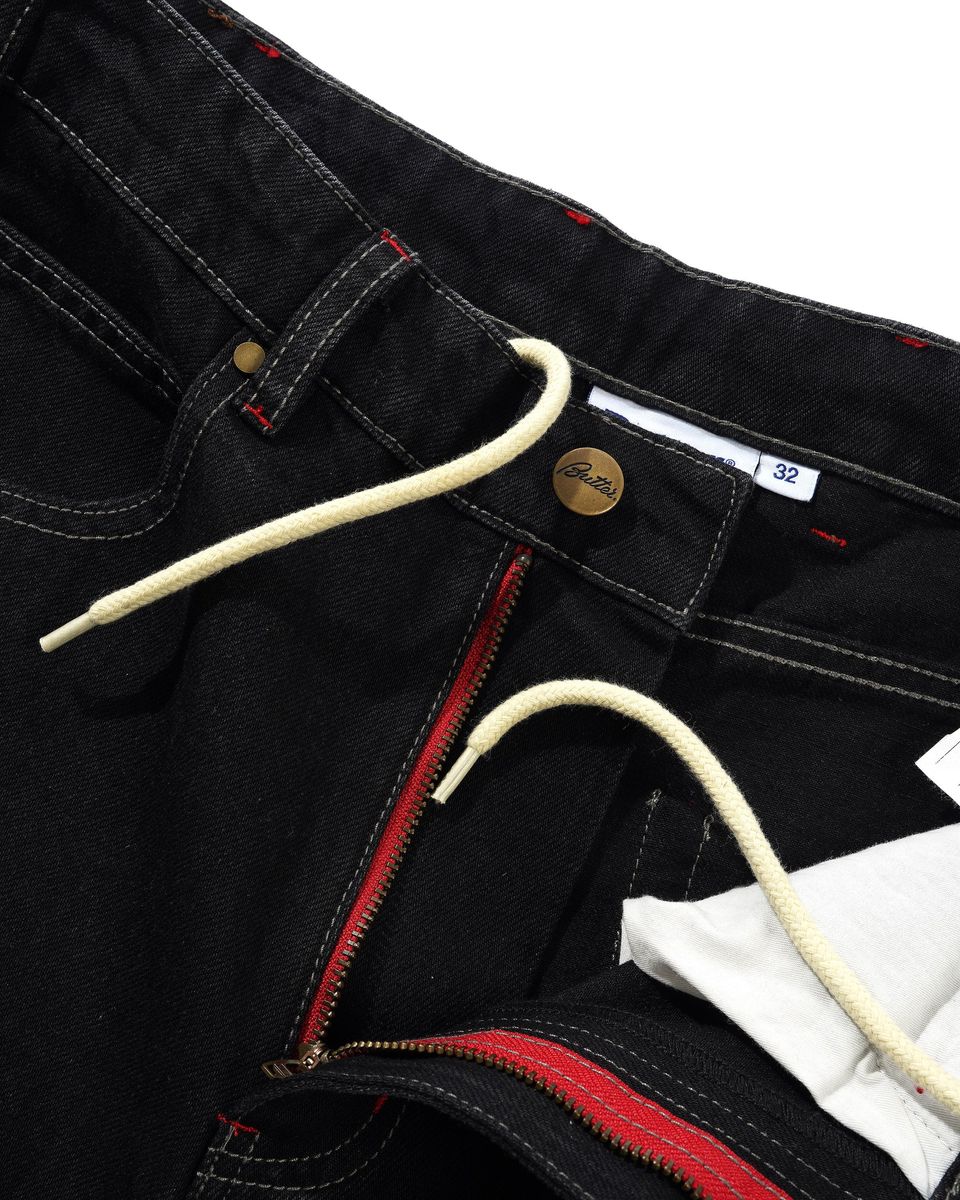 Butter Goods Dragon Denim Shorts, Black